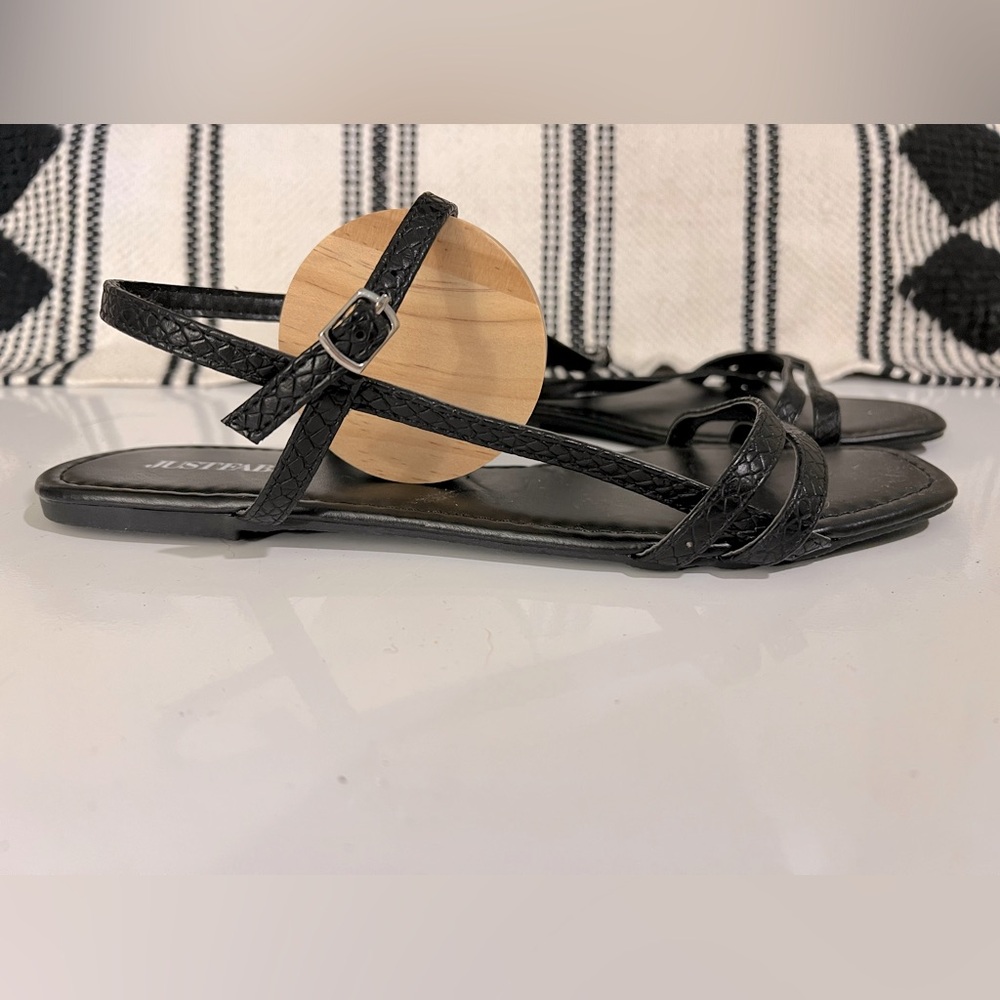 NEW JustFab Strapy Flat Sandals
